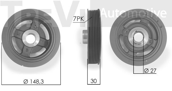 TREVI AUTOMOTIVE Piedziņas skriemelis, Kloķvārpsta PC1096